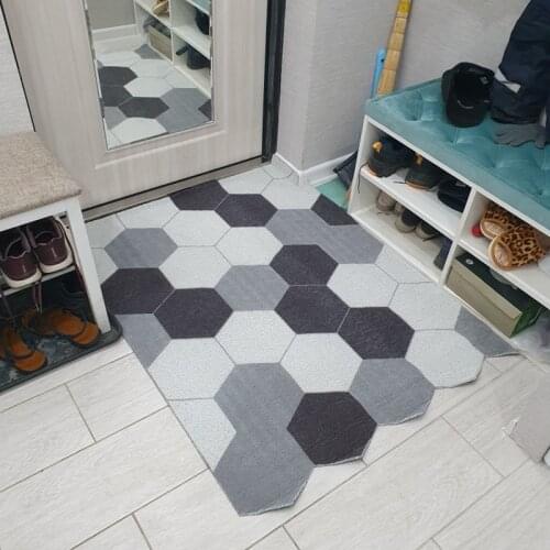 Modern Decor Entrance Door Mat Carpet PVC Silk Loop Anti-slip Mat Home Door Mat Freely Cutting Custom Hallway Porch Mat Carpet