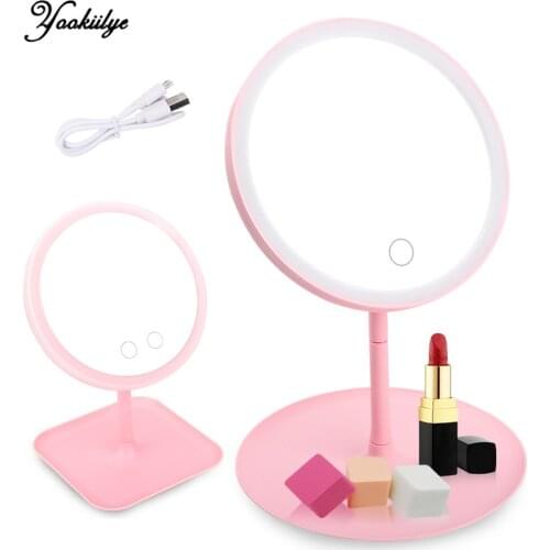 3/5 Color Light Makeup Mirror with LED Light Dressing Table Mirror Adjustable Touch Screen Vanity Mirror Beauty Cosmetic Mirror