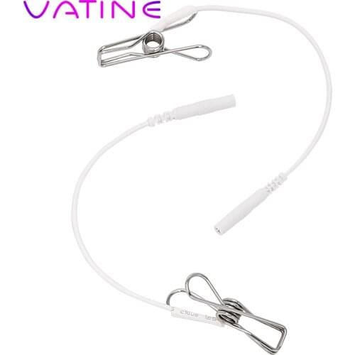 VATINE 1 Pair Electric Shock Nipple Clips Nipple Clamp Accessories Electro Breast Massger Adult Game Sex Toys for Women Men
