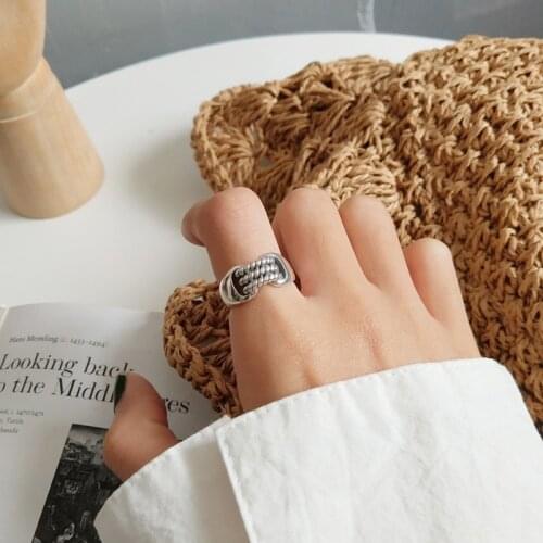 925 Sterling Silver Vintage Designer Fashion Brand Women Valentine Gift Retro Twisted Cable Wire Rings Party Bands Women Jewelry