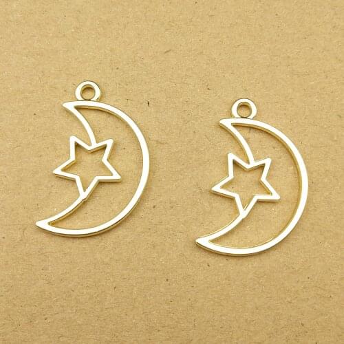 10pcs 17x31mm moon star charm for jewelry making earring pendant necklace and bracelet charms