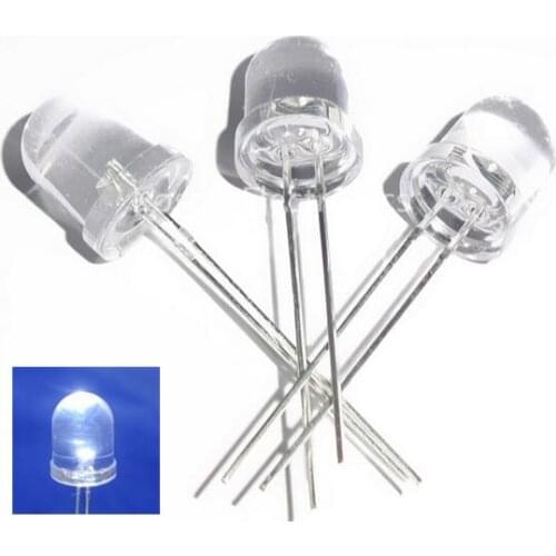 10Pcs F10 10mm White LED Diode