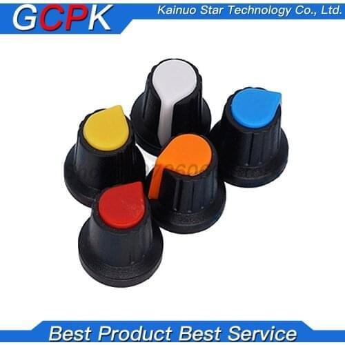 30PCS Yellow WH148 potentiometer knob cap(copper core)Free shipping 15X17mm AG2 Yellow Orange Blue White Red 5value*6PCS=30PCS