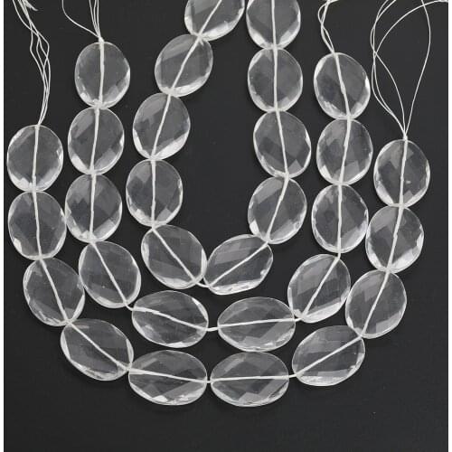 30x40mm Slab Crystal Bead Necklace Pendant,Facted Drilled White Quartz Crystal Slab Loose Beads Earring Making DIY EF-CT-313AMEE