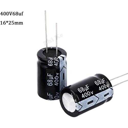 5PCS Higt quality 400V68UF 16*25mm 68UF 400V 16*25 Electrolytic capacitor