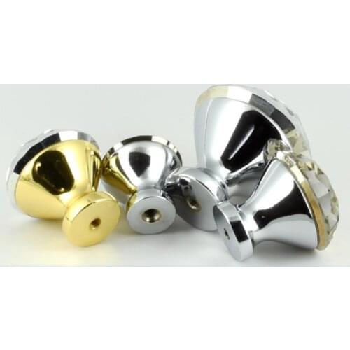 Diamond Crystal Glass Cabinet Knob Cupboard Drawer Pull Handle Kitchen Cabinet Door Wardrobe Handles Hardware Wholesale