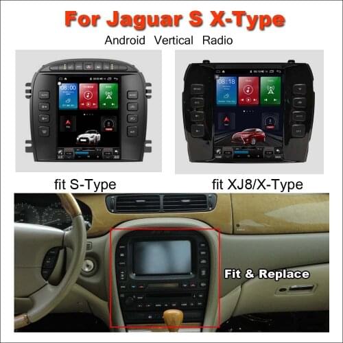 Vertical Car Screen For Jaguar S-type X-Type XJ8 2001~2009 Radio Android Auto GPS Navigation Multimedia Wifi Carplay Head Unit