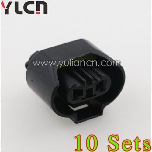 Free Shipping 10 Sets 2 Pin PA66 Female Black Automotive Electrical Connector Types