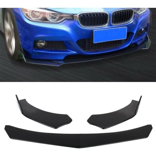 Glossy Black ABS Auto Universal Front Bumper Lip Chin Spoiler Splitter Body Kit