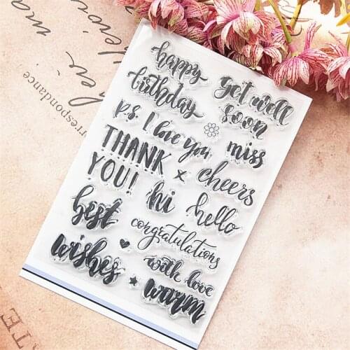 Hot selling Short sentence transparent clear stamp / silicone seal roller stamp DIY scrapbook album / card production