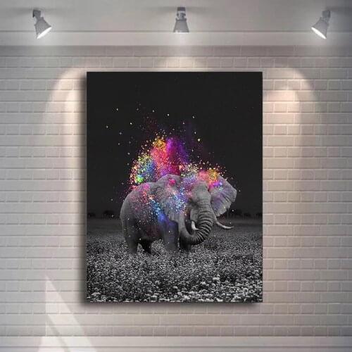Fantasy Elephant Canvas Paintings Wall Art Poster and Prints Pop Art Animal Decoration Picture For Home Living Room Cuadros