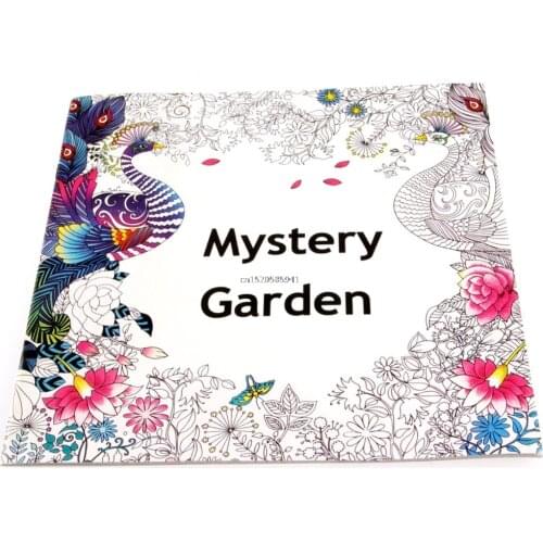 English Adult Mystery Garden Treasure Hunt Coloring Painting Book