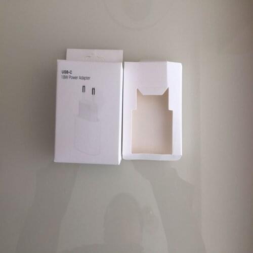45PCS Original White Paper Package Box For Iphone 11 X Xs Xr 18W EU US PD Wall Charger Display Retail Packaging Box with Logo