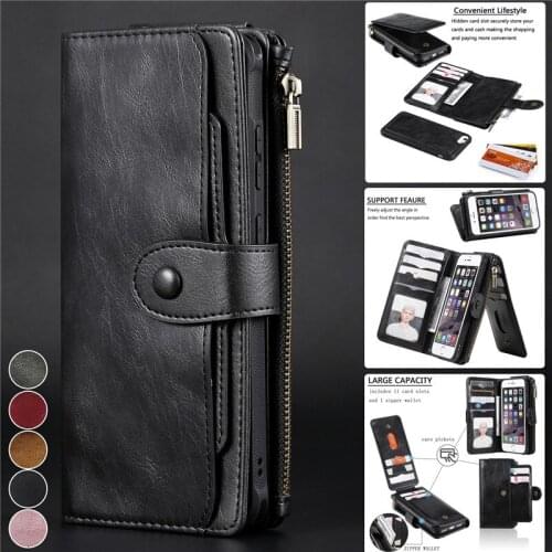 Retro Leather Purse Case for iPhone SE 2020 8 7 6 6s Plus Magnetic Wallet Card Holder Cover for iPhone 11 Pro XS Max XR X Coque