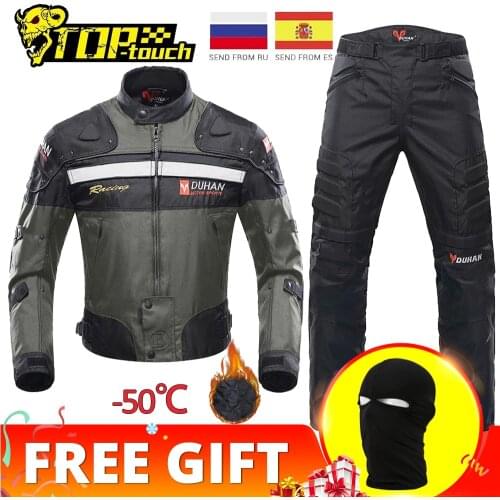 DUHAN Mens Motorcycle Jackets Windproof Riding Motocross Enduro Warm Racing Moto Jacket Coldproof Motorbike Clothing Protection