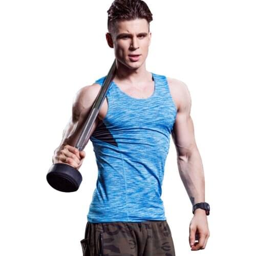 Mens Sportswear T-Shirts Compression Tights Fitness Tank Top Sleeveless Blouse Sport Quick Dry Men Running Gym Vest