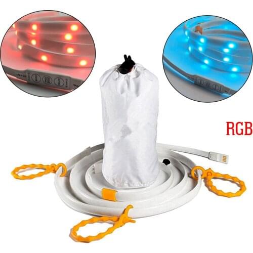 2018 New 5V LED Waterproof Hiking Camping Emergency USB Light Strip Tent Light Lantern Lamp 150cm warm white/white light/RGB