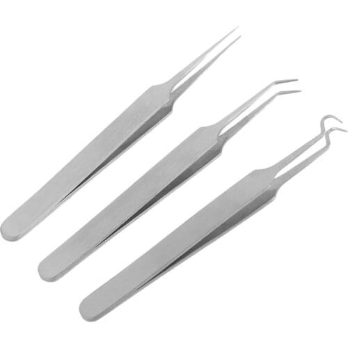 Practical Acne Needle Tweezers Blackhead Pimples Removal Pointed Bend Gib Head Face Care Tools Comedone Acne Extractor