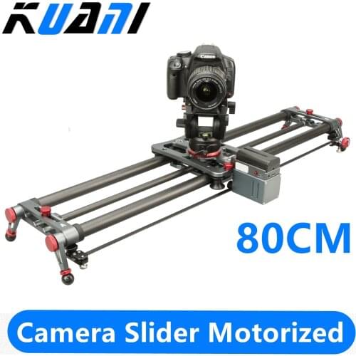 KUANI Camera Slider Motorized,31.5-inch APP Control Carbon Fiber Track Dolly Rail with Time Lapse Video Shot Follow Focus Shot