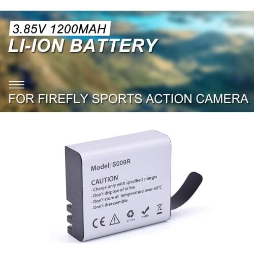 Hawkeye Firefly 8S 8SE Camera S009R 3.85V 1200mAh 4.62Wh Li-ion Rechargeable Battery Sports Action WIFI Camera parts New