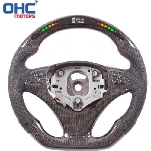 100% Real Carbon Fiber LED Performance Steering Wheel compatible for E82 E90 E87 E91 E92 E93 3 Series