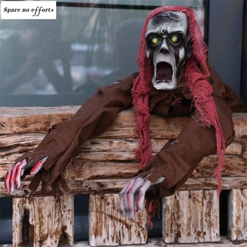 Halloween Decorations Scary Skull Ghost Doll Creepy Props Crawling Ghost Haunted House Escape Horror Props Devil Evil Reaper Toy