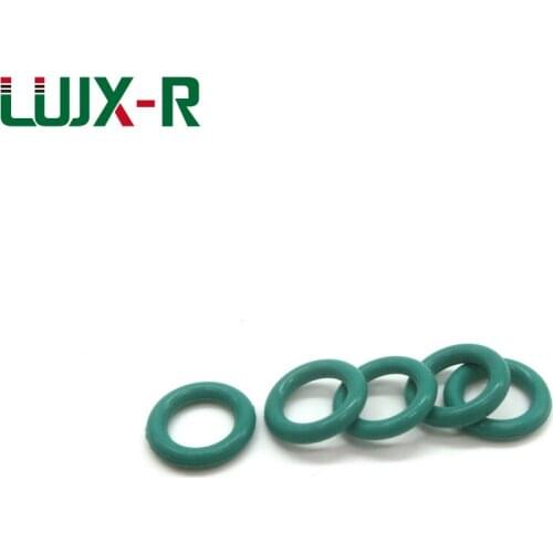 LUJX-R 15pcs O Ring Seal 1mm Thickness Gasket Green FKM O-ring Washers OD3.5/4/5/5.5/6/6.5/7/7.5/8~13mm Oil Proof Sealing