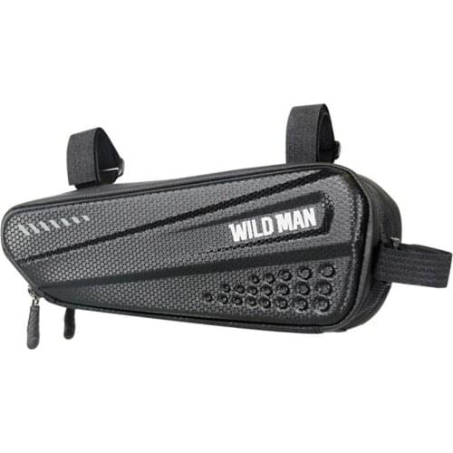 WILD MAN 1.2L Hard Bicycle Bags MTB Bike Mobile Phone Case Cycle Frame Front Head Top Tube Triangle Pouch Cycling Bag Accessory