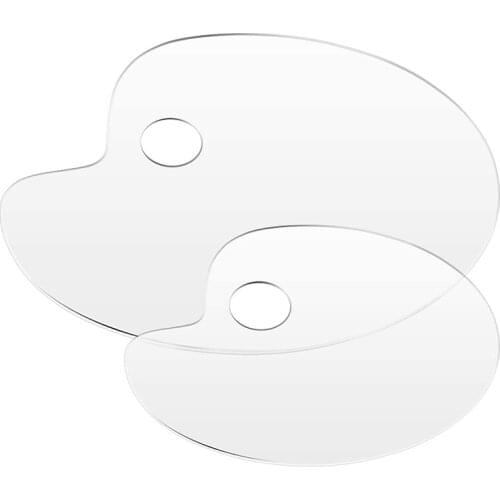 2 Pcs Clear Acrylic Paint Palette 10 x 6 and 11.8 x 7.8 Inch Art Paint Tray Palette For DIY Art Craft Painting