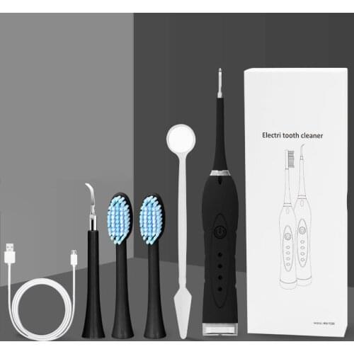 3 in 1 Electric Toothbrush with Mirror Professional Dental Calculus Remover Sonic Tartar Tooth Stain Remover Teeth Cleaning Kit