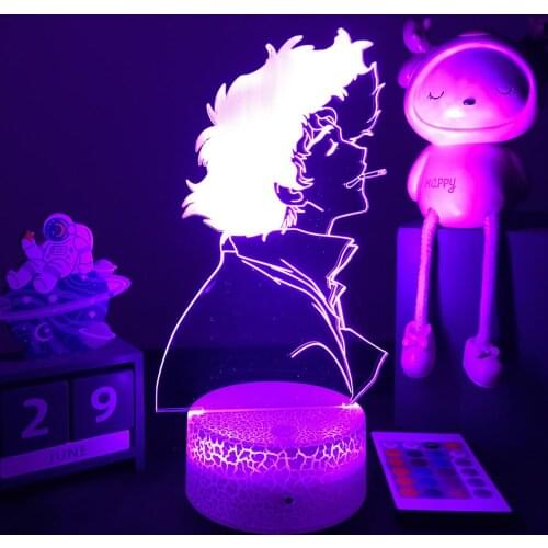 3D LED Lamp Anime Cowboy Bebop Night Light Spike Spiegel Figure For Kids Child Room Decor Light Manga Gift Dropshipping