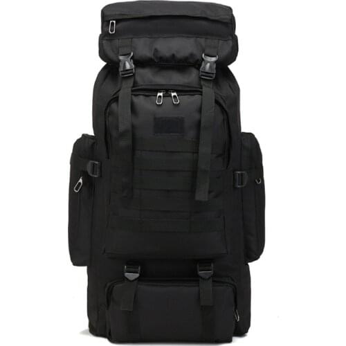 80L Hunting Camping Rucksack Mountaineering Unisex Travel Outdoor Sport Bags Backpacks Outdoor Backpack Black
