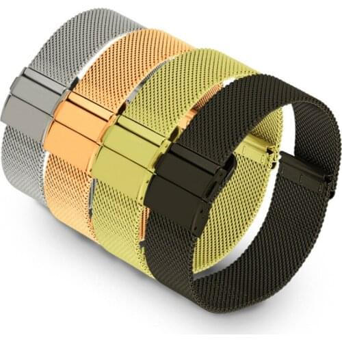 16mm 18mm 20mm 22mm Quick Release Stainless Steel Woven Watch Strap Milanese Watch Band Universal Watchband