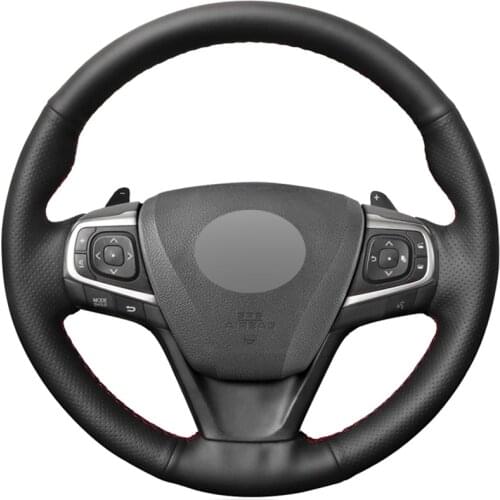 Black PU Faux Leather DIY Car Steering Wheel Cover for Toyota Camry 2015-2017 Avalon 2013-2018 Avensis 2015-2018