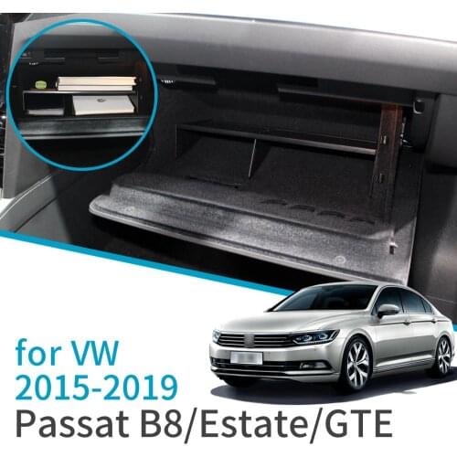 For VW Passat B8 2015 ~ 2019 for Volkswagen Variant Alltrack GTE Estate Car Co-pilot Glove Box Interval Storage Box Accessories