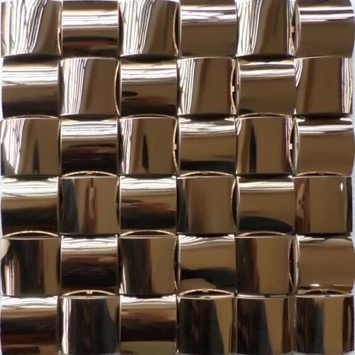 Euro Style Rose Gold Metal mosaic tiles wall sticker kitchen backsplash fireplace wall home improvment decoration