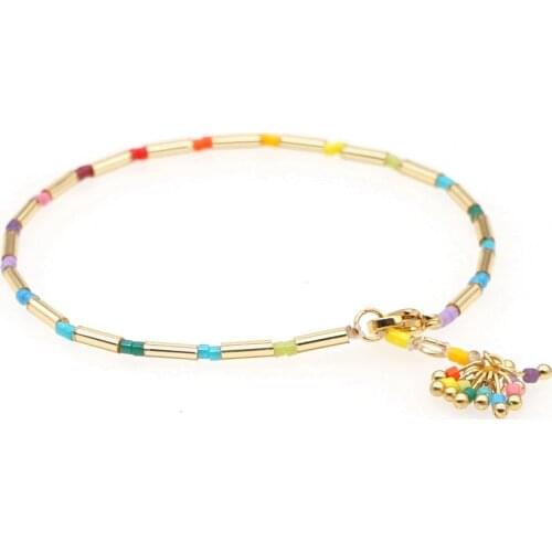 Go2boho Boho Miyuki Charm Bracelet Rainbow Beaded Bracelets For Women Jewelry Bohemian Colorful Pulseras Femme Jewellery Gif