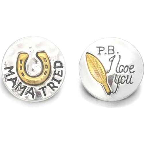 Hot Sale w135 Mom 3D 18mm 20mm Metal Snap Button For Bracelet Necklace Interchangeable Jewelry Women Accessorie Findings