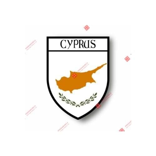 Personality Stickers Decal Souvenir Vinyl Car Shield City Flag World Crest Cyprus Car Window Body Decorative Stickers
