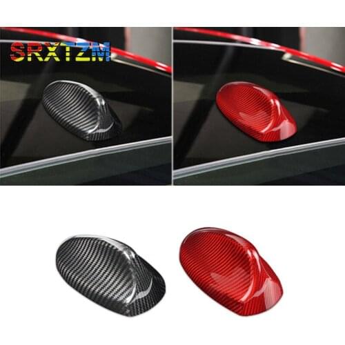 Carbon Fiber Car Roof Shark Fin Aerial Antenna Cover Car Styling For Alfa Romeo Stelvio 949 Giulia 952 2017 - 2020