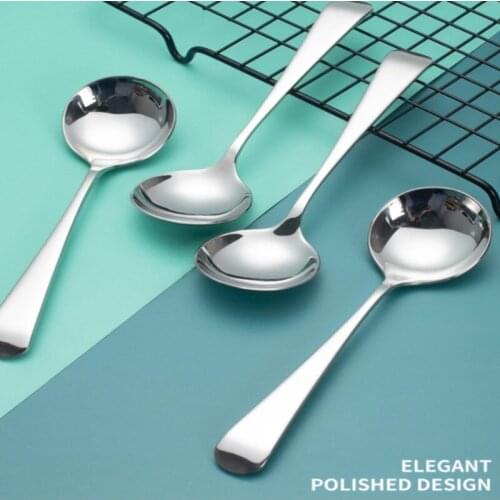 Mini Stainless Steel Lovely Kids Spoon Short Handle Round Table Scoop Milk Powder Cute Baby Meals Tableware Seasoning Tableware