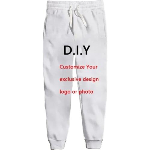 Customized Sweat Pants Mens 3D Print Your Own Design/Photo Diy Personalized Sweatpants Male Elastic Waist Jogger Dropshipping