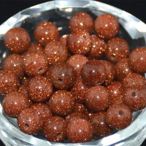 Natural Golden Sandstone Bead for Jewelry Making DIY Bracelet Round Loose Beads 4/6/8/10 Mm Wholesale