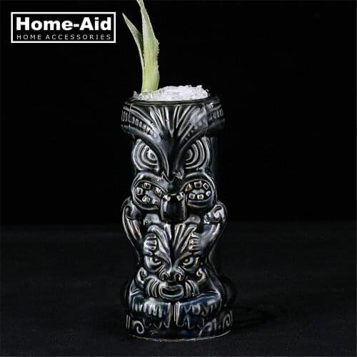 New Tiki Mugs Cocktail Cup Wine Mug Beer Beverage Mug Ceramic Parrot Tiki Mug 520ml