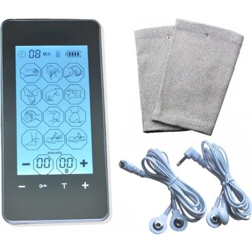 New Electric Tens Digital Therapy Massager Touch Screen Smart Pulse Acupuncture Machine With Conductive Electrode Kneepad