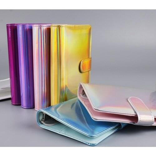 A6 Pu Leather Notebook Binder Cover With 12pcs Binder Pockets, 6-ring Cash Budget Binder Loose Leaf Zipper Bags Envelope System