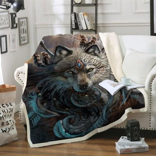 3D Wolf art blanket Plush Throw Blankets for Kid Adult Thin Quilt