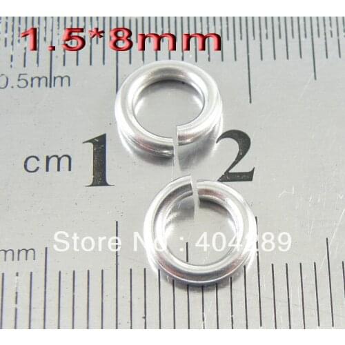 Wholesale 1000pcs 1.5*8mm 316L Stainless Steel DIY Jump Rings,Lobster Clasp Split Rings Jewelry Finding