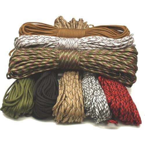New Arrival Paracord 550 Woven Hanging Parachute Cord Lanyard 7 Strands Ropes Outdoor Tools Mil Spec Type III 100 FT 31 M