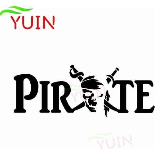 Personalized Skull Pirate Car Sticker Fashion Window Decoration PVC Waterproof Sunscreen Decal Black/White/Red/Laser/Silver